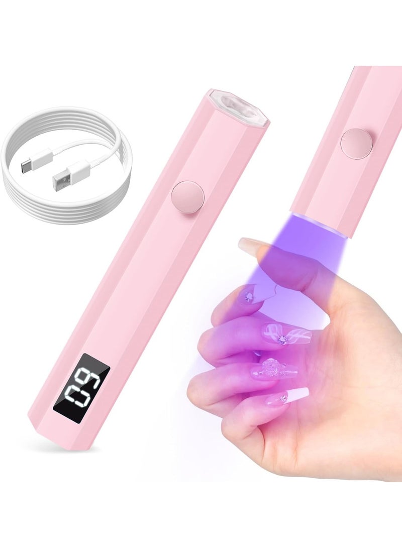 DOLOLO UV Nail Light Handheld UV Light for Nails 3W Portable Led Lamp with 2 Timer Settings 20/60s for Gel Polish Home DIY Salon Women(Pink) - Image 1